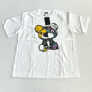 New HEYBIG Graphic Short Sleeve Tee Shirt TH-397 UNISEX SIZE L Patch Teddy Bear